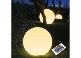Φωτιστικό δαπέδου μπάλα Φ25cm RGB ηλιακό-επαναφορτιζόμενο-τηλεχειριζόμενο