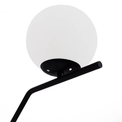Μοντέρνο επιτραπέζιο φωτιστικό μαύρο με λευκό γυαλί φ15cm