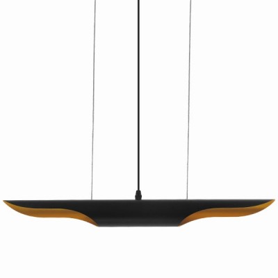 Μοντέρνο κρεμαστό φωτιστικό δίφωτο μαύρο χρυσό μεταλλικό 60cm