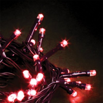 Φωτάκια χριστουγεννιάτικα σε 14m πράσινο καλώδιο-140leds κόκκινο φως σταθερό IP44