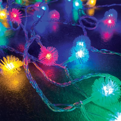Χριστουγεννιάτικα φωτάκια σε σχήμα νιφάδας σε γιρλάντα 750cm διάφανη-50leds σε διάφορα χρώματα φωτός