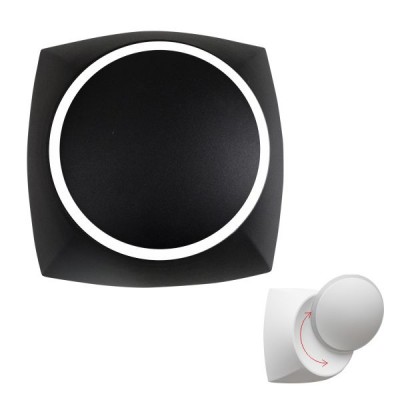 Μαύρη απλίκα LED 120° με κινητή κεφαλή