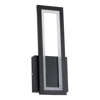Μαύρο φωτιστικό τοίχου LED CCT ορθογώνιο πλαίσιο 12x32cm
