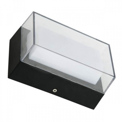 Απλίκα εξωτερικού χώρου LED αλουμινίου 16x8x10cm μαύρη ορθογώνια