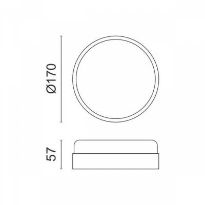Απλίκα-Πλαφονιέρα εξωτερικού χώρου LED πλαστική Φ17cm λευκή
