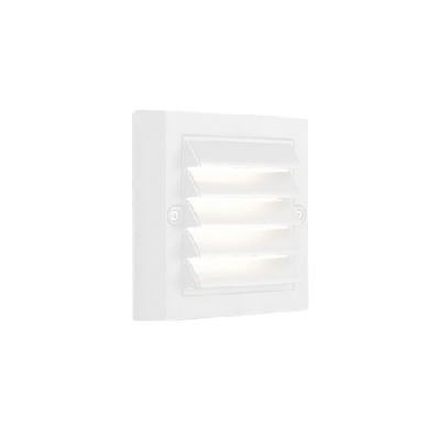Απλίκα εξωτερικού χώρου LED πλαστική με περσίδες 14x14cm λευκή