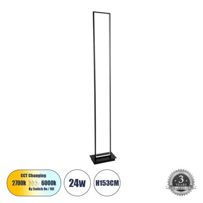Φωτιστικό δαπέδου ορθογώνιο πλαίσιο 26x153cm μαύρο LED CCT
