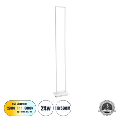 Φωτιστικό δαπέδου ορθογώνιο πλαίσιο 26x153cm λευκό LED CCT
