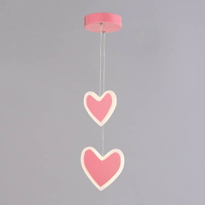 Παιδικό φωτιστικό κρεμαστό ροζ καρδιές Φ24cm LED