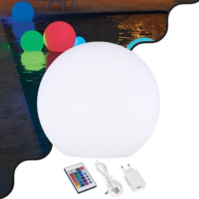 Πλαστικό φωτιστικό μπάλα Φ40cm LED RGB επαναφορτιζόμενο