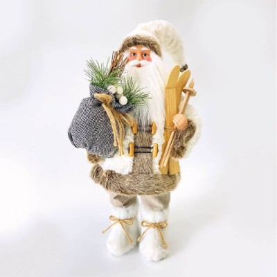 Χριστουγεννιάτικη φιγούρα Άγιος Βασίλης με σανίδες σκι 45cm