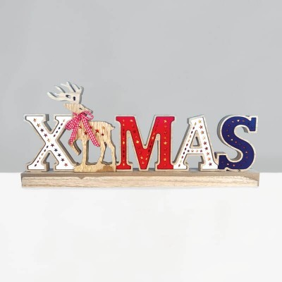 Ξύλινο διακοσμητικό για τα Χριστούγεννα 45x20cm XMAS